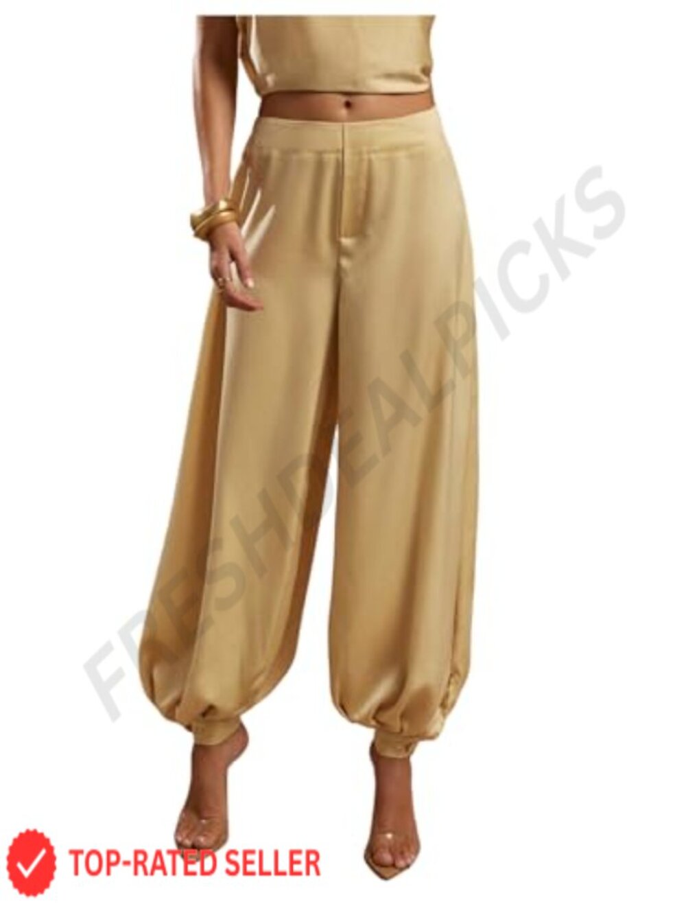 Satin Harem Pants Wide Leg Loose Fit
